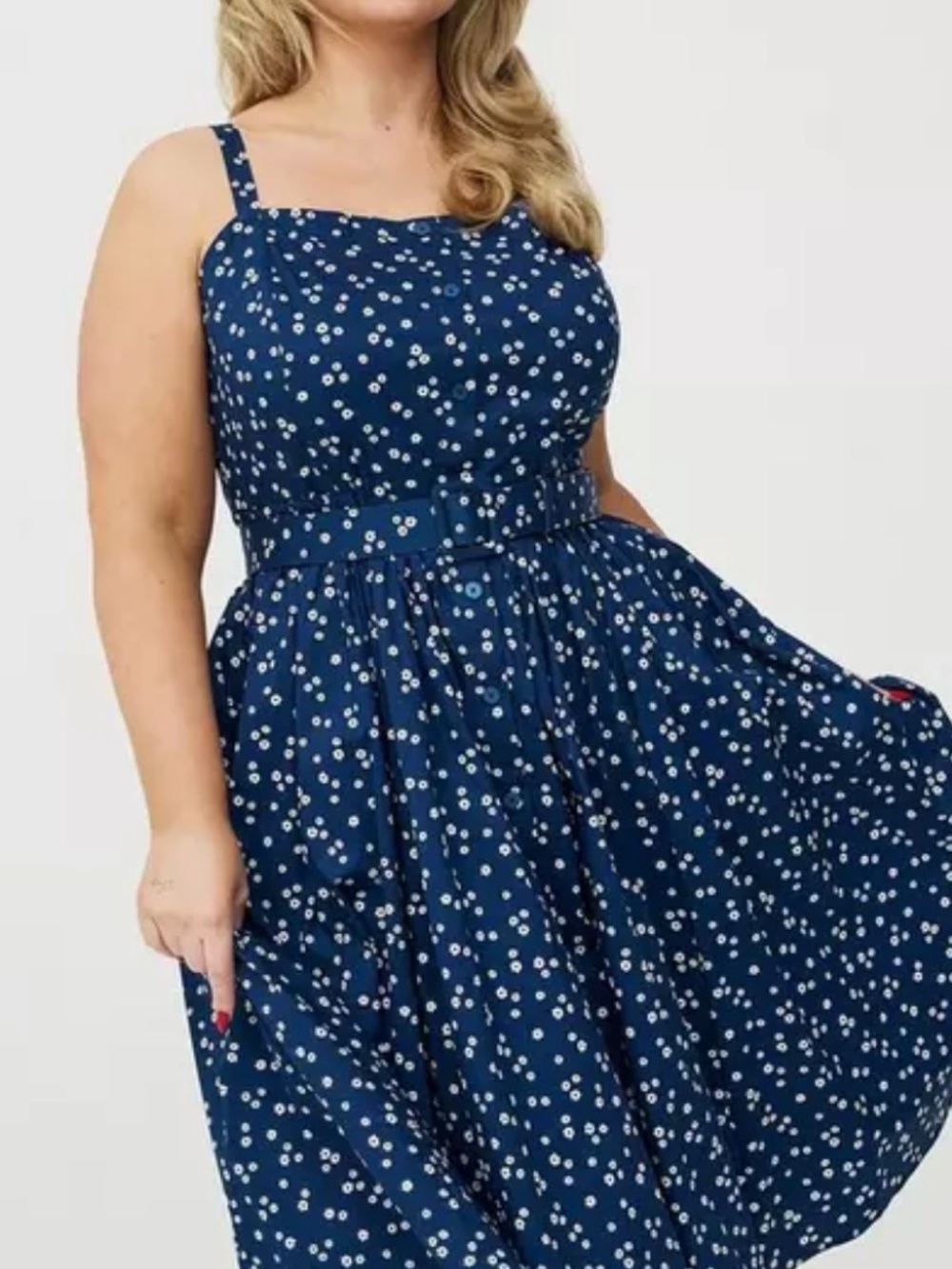 Torrid Retro Chic Front Button Navy Floral Size 2x